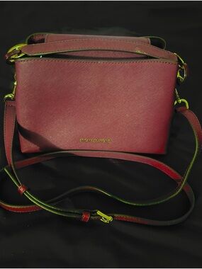 Michael Kors Portia in Burgundy Leather Crossbody/shoulder Bag w/gold hardware